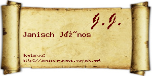 Janisch János névjegykártya